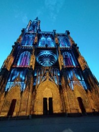 Strasbourg Cathedral lit with Chauvet